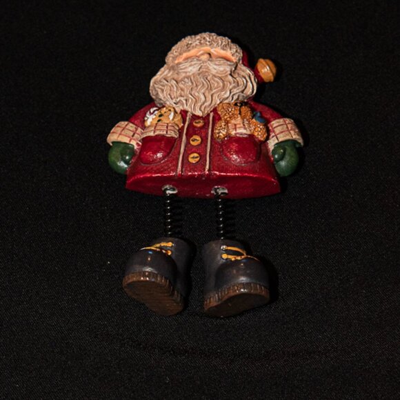 Santa Brooch with springy Legs - Picture 1 of 2